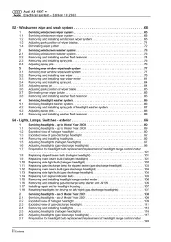 Audi A3 type 8L 1996-2006 electrical system repair workshop manual eBook pdf