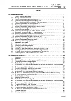 Audi A3 8L 1996-2006 general body repairs interior repair workshop manual eBook