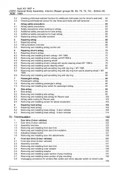 Audi A3 8L 1996-2006 general body repairs interior repair workshop manual eBook