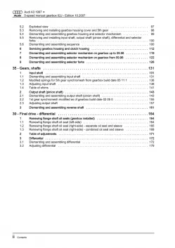 Audi A3 8L 1996-2006 5 speed manual gearbox 02J repair workshop manual eBook