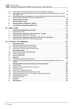 Audi A3 8L (96-06) 5 6 speed manual gearbox 02M 02Y repair workshop manual eBook