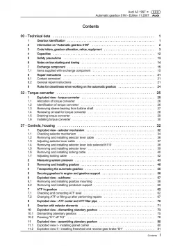 Audi A3 8L 1996-2006 4 speed automatic gearbox 01M repair workshop manual eBook