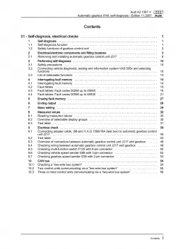 Audi A3 8L 1996-2006 self-diagnosis automatic gearbox 01M repair manual eBook