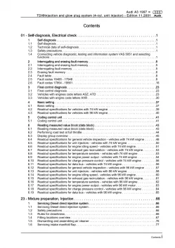 Audi A3 8L (96-06) direct injection glow plug unit injectors repair manual eBook