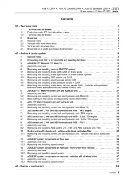 Audi A3 type 8P 2003-2012 brake systems repair workshop manual eBook pdf