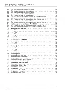 Audi A3 type 8P 2003-2012 wheels and tyres repair workshop manual eBook pdf