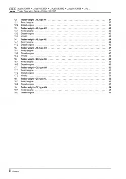 Audi A3 type 8P 2003-2012 guide for using trailers repair workshop manual eBook