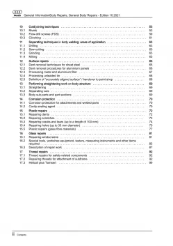 Audi A3 type 8P 2003-2012 general information body repairs workshop manual eBook