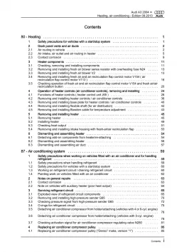 Audi A3 type 8P 2003-2012 heating air conditioning system repair manual eBook