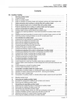 Audi A3 type 8P 2003-2012 auxiliary heater repair workshop manual eBook pdf