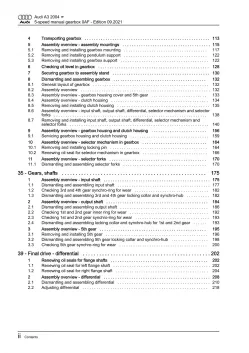 Audi A3 8P 2003-2012 5 speed manual gearbox 0AF repair workshop manual eBook