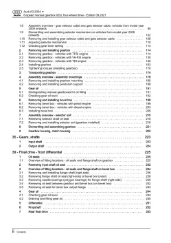 Audi A3 8P 2003-2012 6 speed manual gearbox 02Q 4wd repair workshop manual eBook