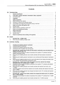 Audi A3 8P 2003-2012 6 speed direct shift gearbox 02E awd repair manual eBook