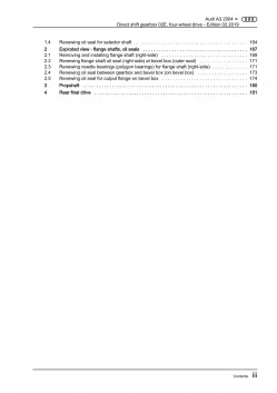 Audi A3 8P 2003-2012 6 speed direct shift gearbox 02E awd repair manual eBook