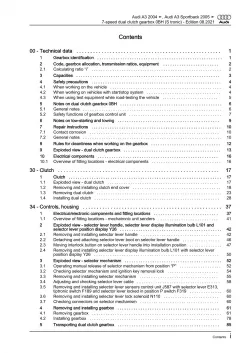 Audi A3 type 8P 2003-2012 7 speed dual clutch gearbox 0BH repair manual eBook