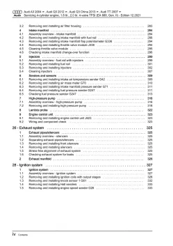 Audi A3 8P 2003-2012 1.8l 2.0l petrol engines 160-211 hp repair manual eBook