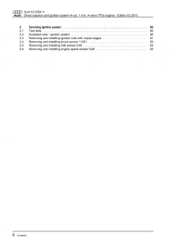 Audi A3 8P 2003-2012 direkt injection ignition system 125 hp repair manual eBook