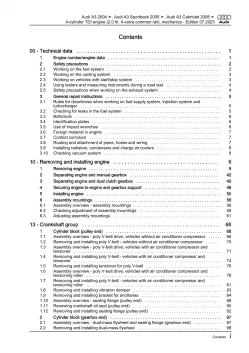 Audi A3 type 8P 2003-2012 diesel engine mechanics 136-170 hp repair manual eBook