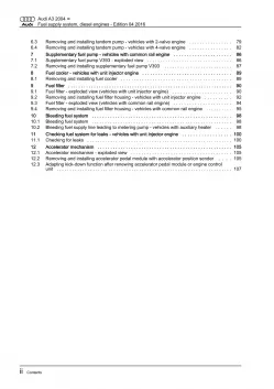 Audi A3 type 8P 2003-2012 fuel supply system diesel engines repair manual eBook