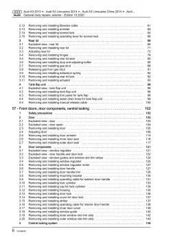 Audi A3 8V 2012-2020 general body repairs exterior repair workshop manual eBook