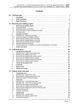 Audi A3 8V (12-20) 4-cyl. petrol engines 170-310 hp repair workshop manual eBook