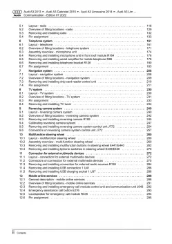 Audi A3 Cabrio 8V 2014-2020 communication radio navigation repair manual eBook