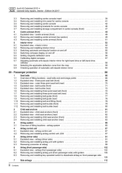 Audi A3 Cabrio 8V 2014-2020 general body repairs interior repair manual eBook