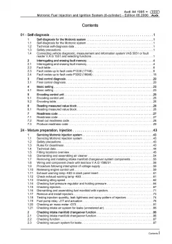 Audi A4 8D 1994-2002 2.4l motronic injection ignition system repair manual eBook