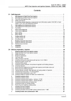 Audi A4 8D (94-02) MPFI fuel injection ignition system 2.6l repair manual eBook