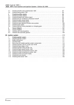 Audi A4 8D (94-02) MPFI fuel injection ignition system 2.6l repair manual eBook