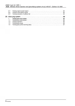 Audi A4 8D 1994-1997 direct injection glow plug system 1.9l repair manual eBook