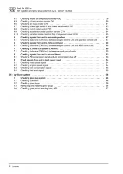 Audi A4 8D (94-02) direct injection glow plug system 150 hp repair manual eBook