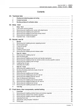 Audi A4 8E 2000-2008 general body repairs exterior repair workshop manual eBook