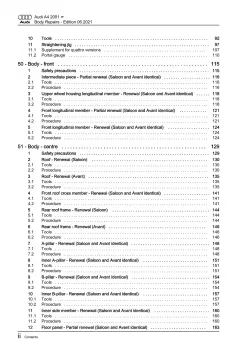 Audi A4 type 8E 2000-2008 body repairs workshop manual eBook pdf