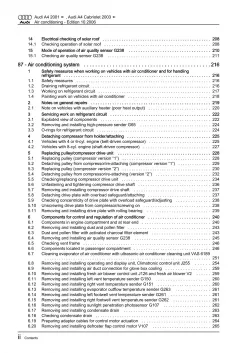 Audi A4 type 8E 2000-2008 air conditioning system repair workshop manual eBook