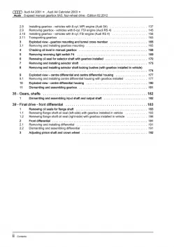 Audi A4 8E 2000-2008 6 speed manual gearbox 0A3 repair workshop manual eBook