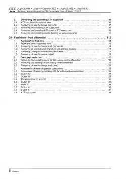 Audi A4 8E 2000-2008 servicing 6 speed automatic gearbox 09L repair manual eBook