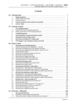 Audi A4 8E 2000-2008 servicing multitronic gearbox 01J 0AN repair manual eBook