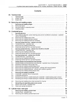 Audi A4 8E (00-08) 4-cyl. injection engine mechanics 150 hp repair manual eBook