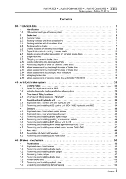 Audi A4 type 8K 2007-2015 brake systems repair workshop manual eBook pdf