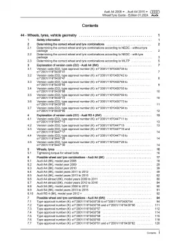 Audi A4 type 8K 2007-2015 wheels and tyres repair workshop manual eBook pdf