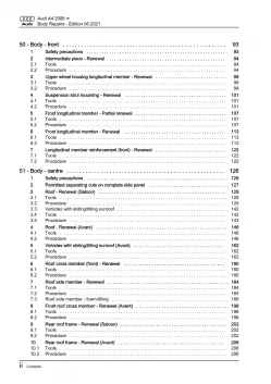 Audi A4 type 8K 2007-2015 body repairs workshop manual eBook guide pdf