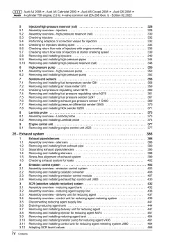 Audi A4 8K 2007-2015 2.0l diesel engines 136-190 hp repair workshop manual eBook