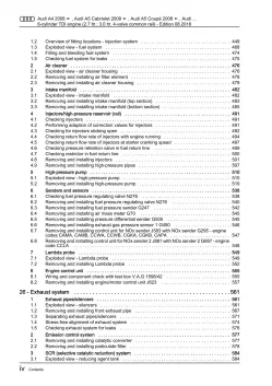 Audi A4 type 8K 2007-2015 diesel engines 163-240 hp repair workshop manual eBook