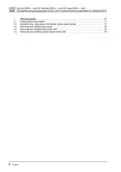 Audi A4 8K (07-15) tdi injection glow plug system 120-177 hp repair manual eBook