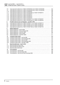 Audi A4 type 8W 2015-2019 wheels and tyres repair workshop manual eBook pdf