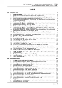 Audi A4 8W 2015-2019 general body repairs interior repair workshop manual eBook