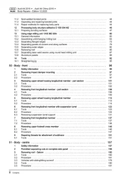 Audi A4 type 8W 2015-2019 body repairs workshop manual eBook pdf guide