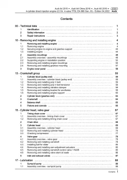 Audi A4 type 8W 2015-2019 petrol engines 125-252 hp repair workshop manual eBook