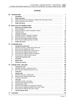 Audi A4 type 8W 2015-2019 petrol engines 150-190 hp repair workshop manual eBook